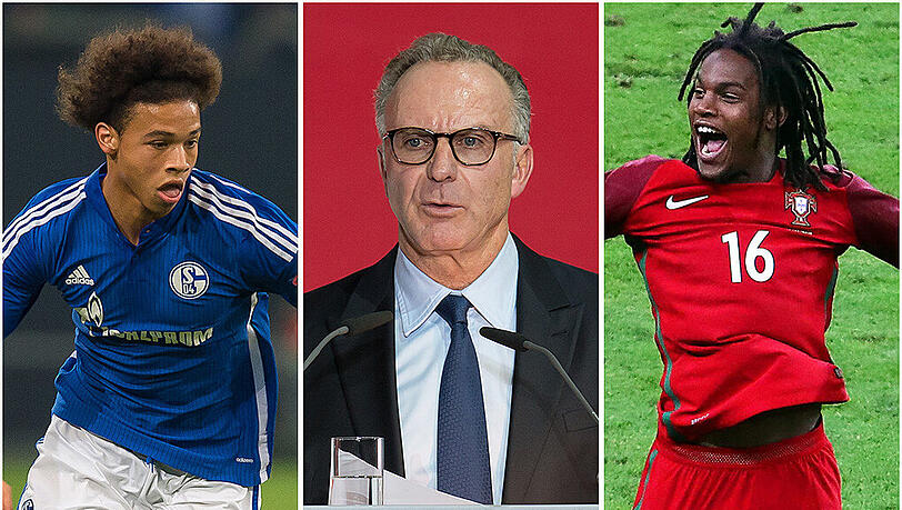 Sané (l.) ist am Montag für rund 48 Millionen Euro plus Bonuszahlungen vom FC Schalke 04 zu Manchester City transferiert worden. Der FC Bayern hat für Sanches einen Grundbetrag von 35 Millionen Euro an Benfica Lissabon bezahlt. Sané (l.) ist am Montag für rund 48 Millionen Euro plus Bonuszahlungen vom FC Schalke 04 zu Manchester City transferiert worden. Der FC Bayern hat für Sanches einen Grundbetrag von 35 Millionen Euro an Benfica Lissabon bezahlt.