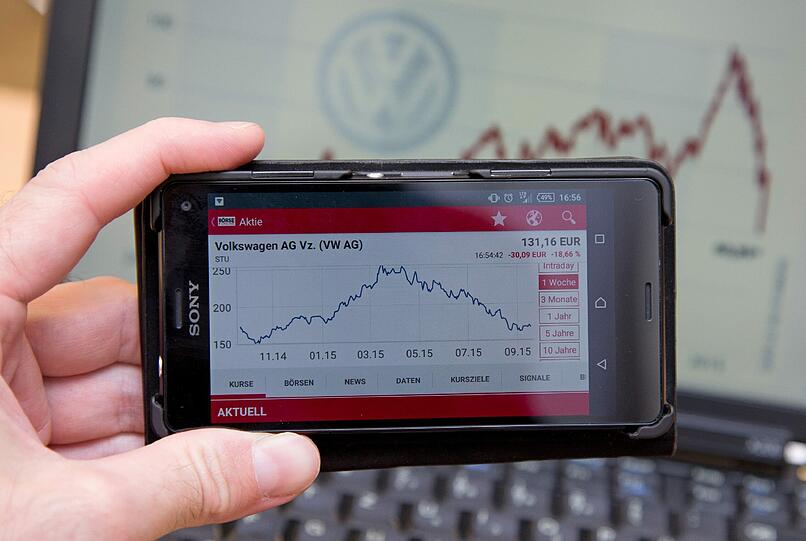 Der Absturz der VW-Aktie als Folge des Skandals um manipulierte Abgastests bei VW-Dieselwagen in den USA zieht sich weiter fort.