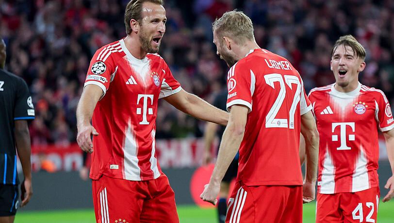 Dank von Harry Kane (l.): Laimer legt das 2:0 vor. Dank von Harry Kane (l.): Laimer legt das 2:0 vor.