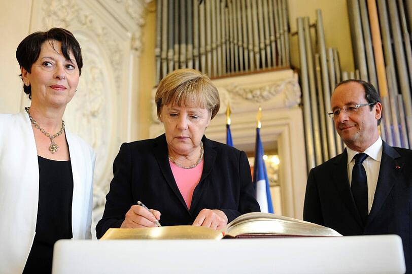 Merkel und Hollande feiern in Reims deutsch-französische Freundschaft. Die Bilder