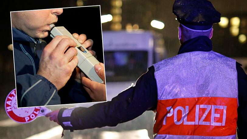 Drei Promille Atemalkohol zeigte das Messgerät an (Symbolfotos).
