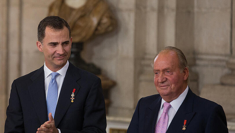 König Felipe VI. mit seine Vater Juan Carlos. König Felipe VI. mit seine Vater Juan Carlos.