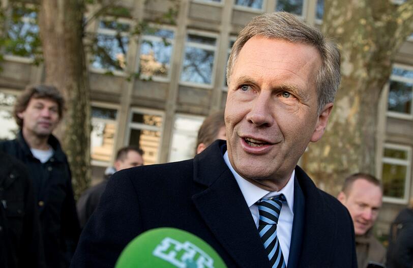 Christian Wulff beim Prozessauftakt in Hannover.