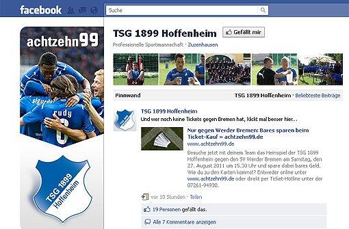 Platz 17 mit 33.340 Facebook-Fans: TSG 1899 Hoffenheim