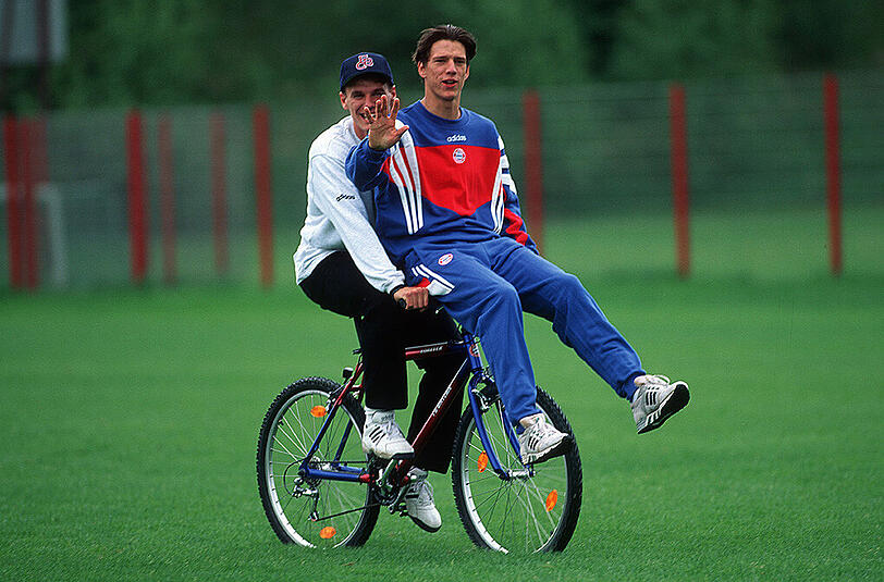 Christian Ziege (r.) spielte von 1991 bis 1997 beim FC Bayern.