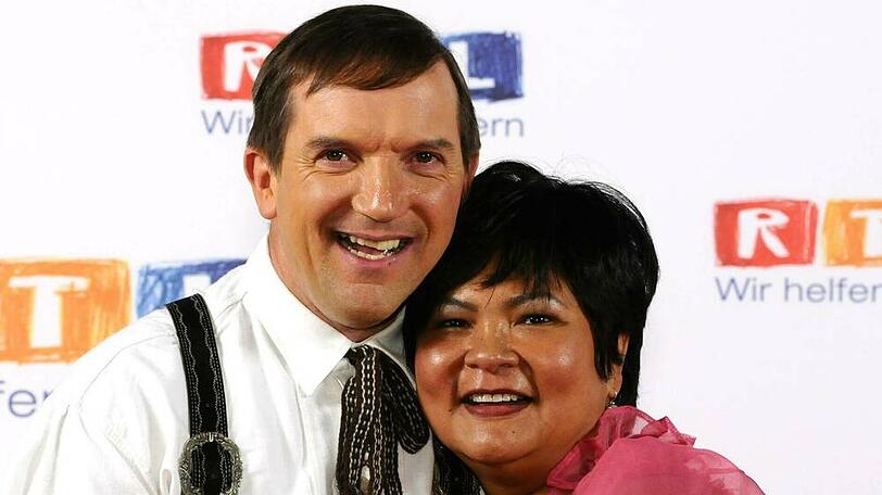 Narumol und Josef bei einer Veranstaltung des Senders RTL