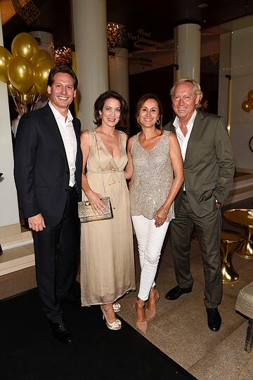 Axel Ludwig (General Manager Vier Jahreszeiten) und Frau Fitna, Sybille und Werner Mang.