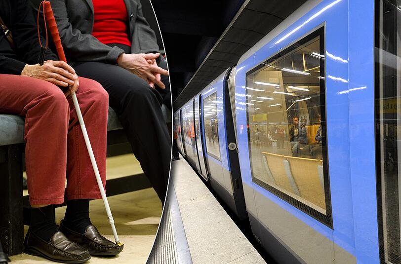 Irre Attacke auf eine blinde Frau: Ein Mann schubst eine 37-Jährige mit Blindenstock so fest durch die U-Bahn, dass sie fast gestürzt wäre.