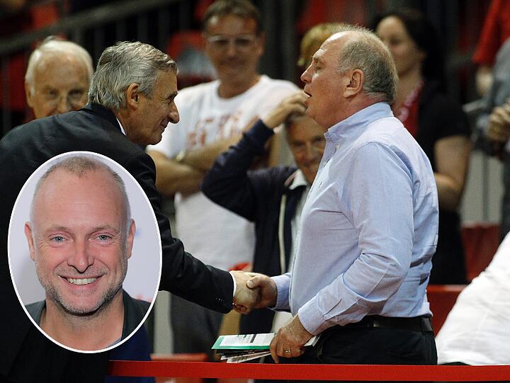 &bdquo;Da haben sich zwei gefunden&ldquo;, sagt Experte Buschmann (kl. Bild) über Pesic (l.) und Hoeneß.