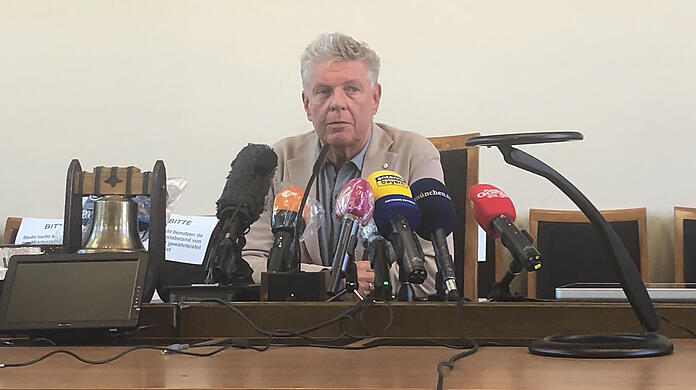 Münchens OB Dieter Reiter (SPD) bei der Pressekonferenz im Rathaus.