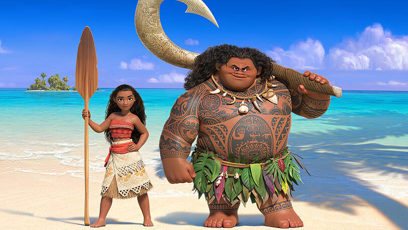 Vaiana und ihr Muskel-Halbgott Maui als originelles Abenteurerpaar.