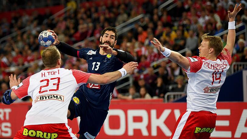 Die zwei Topfavoriten im Duell: Frankreich gegen Dänemark bei der EM 2018. Die zwei Topfavoriten im Duell: Frankreich gegen Dänemark bei der EM 2018.