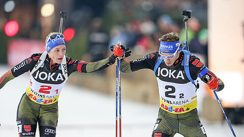 Überlegener Sieg beim Schalker Biathlon für das Duo Vanesaa Hinz und Simon Schempp.