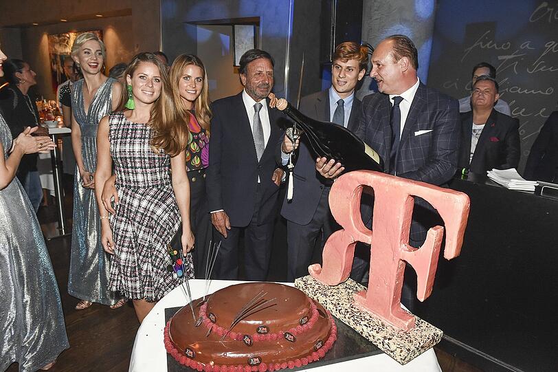 Lydia Forte, Irene Forte, Sir Rocco Forte, Charles Forte, Frank Heller und Rocco Forte
