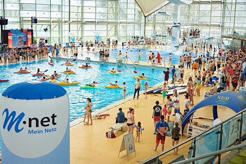 Am Wochenende steigt im Olympiabad das Wassersportfestival.