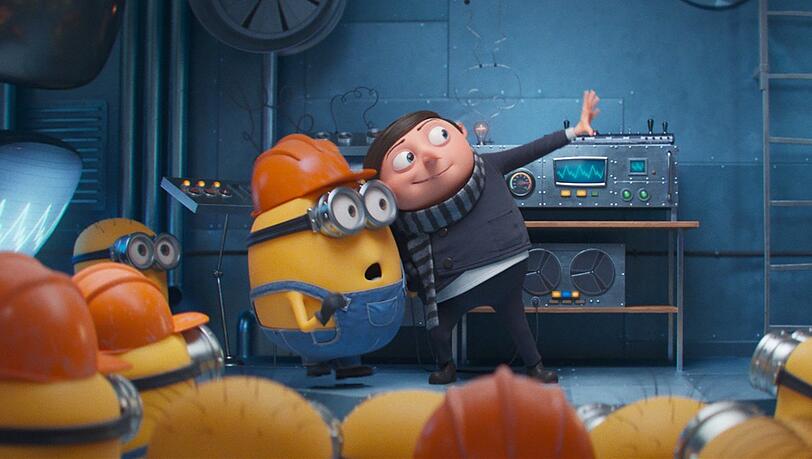 Vor uns liegt eine wunderbare Ganovenzukunft: Minion Otto staunt und Gru ist Visionär.