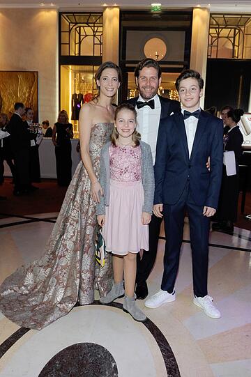 Gastgeber Philip Greffenius mit Frau Evelyn, Sohn Luke und Tochter Olivia