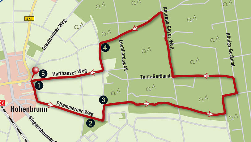 Tour Hohenbrunner Rundwanderweg Tour Hohenbrunner Rundwanderweg