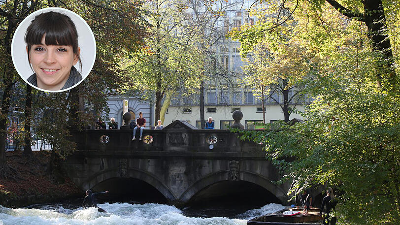Bei der Surferwelle: Die Brücke unter der Prinzregentenstraße muss saniert werden. Politiker sehen die alten Bäume am Eisbach in Gefahr.