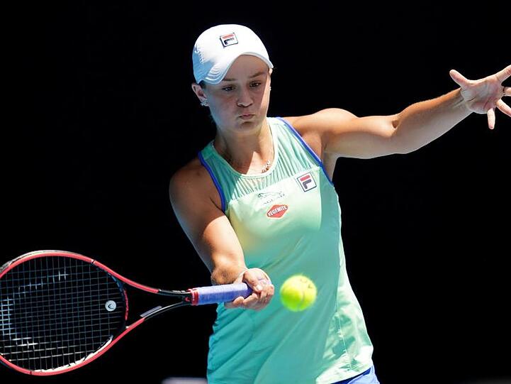 Ashleigh Barty im Viertelfinalspiel gegen Petra Kvitova .