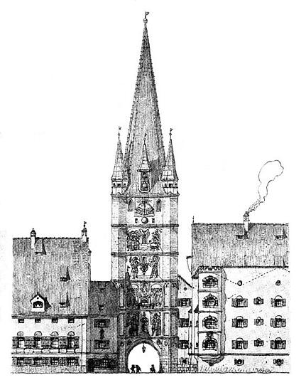 1239 wurde das Kaufinger Tor unter der Bezeichnung porta superior (Oberes Tor) erstmals urkundlich erwähnt.