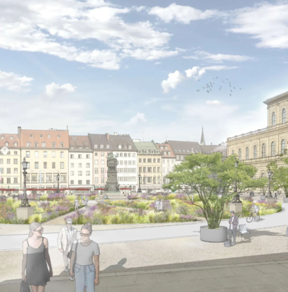 Visualisierung: So könnte der Max-Joseph-Platz mal aussehen. Visualisierung: So könnte der Max-Joseph-Platz mal aussehen.