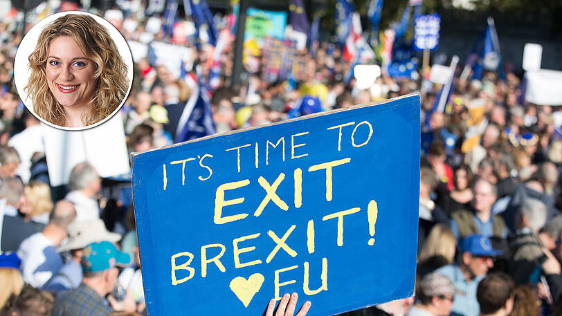 Es ist Zeit für den Brexit-Ausstieg &ndash; unter diesem Motto gehen Hunderttausende in London auf die Straßen.