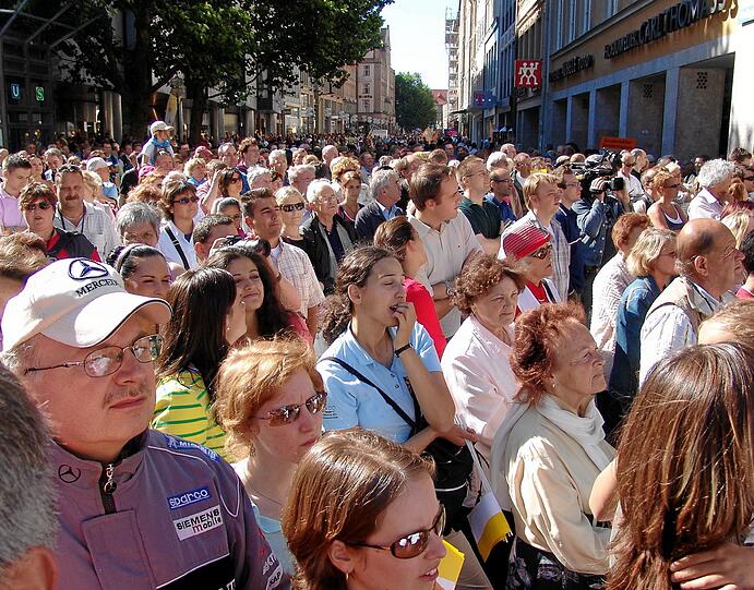 Manchmal kann es in der Innenstadt auch ziemlich voll sein.