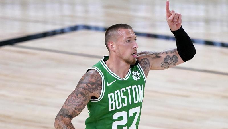 Zeigte im Spiel gegen Toronto eine starke Leistung: Daniel Theis von den Boston Celtics. Zeigte im Spiel gegen Toronto eine starke Leistung: Daniel Theis von den Boston Celtics.
