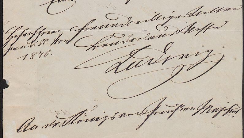 Die Unterschrift des Königs unter dem Kaiserbrief. Die Unterschrift des Königs unter dem Kaiserbrief.