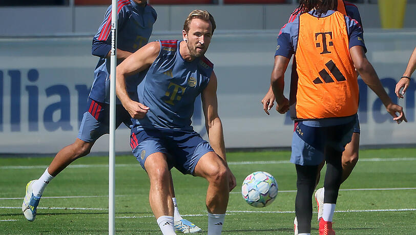 Unverzichtbar für den FC Bayern: Harry Kane (l.). Unverzichtbar für den FC Bayern: Harry Kane (l.).