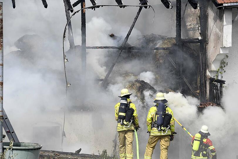 Etwa zehn Feuerwehren aus den Landkreisen Tölz, Starnberg und Weilheim bekämpften den Großbrand in der Nähe des Ostufers vom Starnberger See.