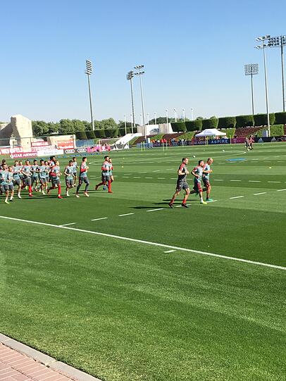 Das erste öffentliche Training der Bayern läuft.