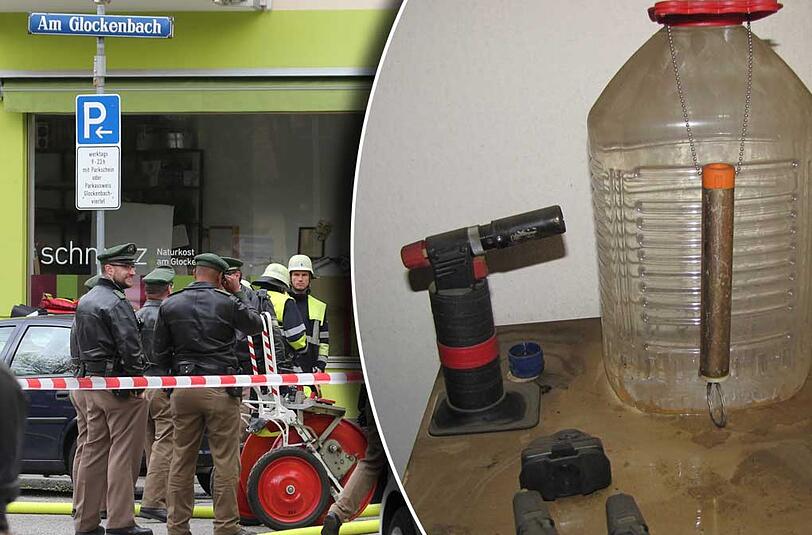 Explosive Flüssigkeit in einem Kanister, davor ein Gas-Brenner: Wollte der Mann in der Holzstraße das ganze Haus in die Luft jagen?