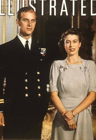 Elizabeth und Prinz Philip kurz vor ihrer Hochzeit 1947.