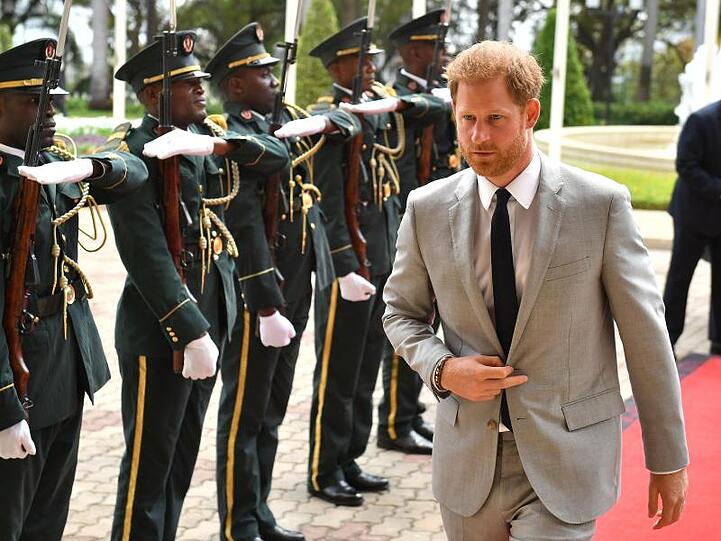 Prinz Harry trifft zu einer Audienz mit dem Präsidenten von Angola ein.
