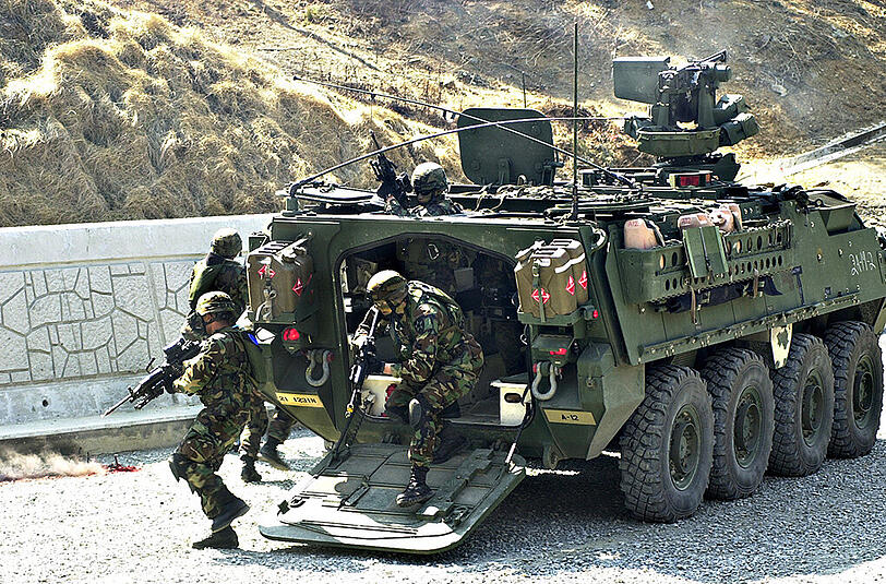 Eine Stryker-Brigade der US Army bei einer Übung.
