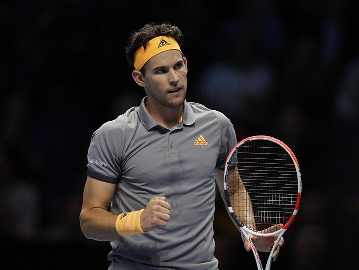 Steht im Finale: Dominic Thiem feiert einen Punktgewinn im Match gegen Alexander Zverev.