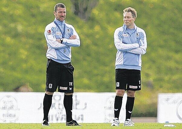 Trainer Marco Kurz (l.) mit Scout Stephan Schwarz.
