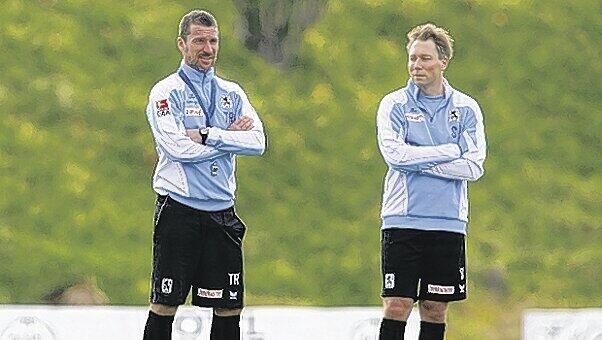 Trainer Marco Kurz (l.) mit Scout Stephan Schwarz. Trainer Marco Kurz (l.) mit Scout Stephan Schwarz.