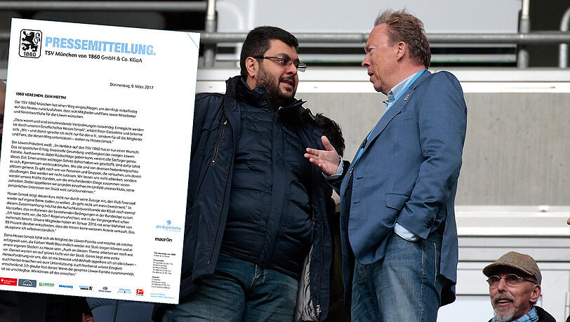Äußern sich zu den Vorgängen rund um den Verein: Präsident Peter Cassalette und Investor Hasan Ismaik. Äußern sich zu den Vorgängen rund um den Verein: Präsident Peter Cassalette und Investor Hasan Ismaik.