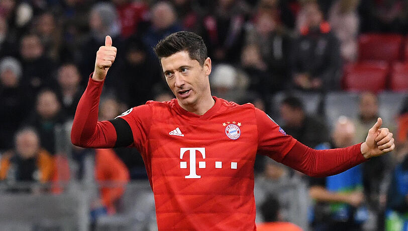 Robert Lewandowski bringt die Bayern in Führung - sein sechstes Champions-League-Tor. Robert Lewandowski bringt die Bayern in Führung - sein sechstes Champions-League-Tor.