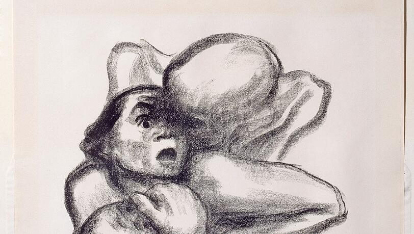 "Der Tod packt eine Frau", 1967, von Käthe Kollwitz. "Der Tod packt eine Frau", 1967, von Käthe Kollwitz.