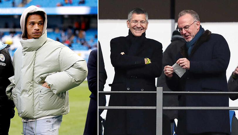 Karl-Heinz Rummenigge (r.) sprach am Donnerstag über Bayern-Wunschspieler Leroy Sané. Karl-Heinz Rummenigge (r.) sprach am Donnerstag über Bayern-Wunschspieler Leroy Sané.