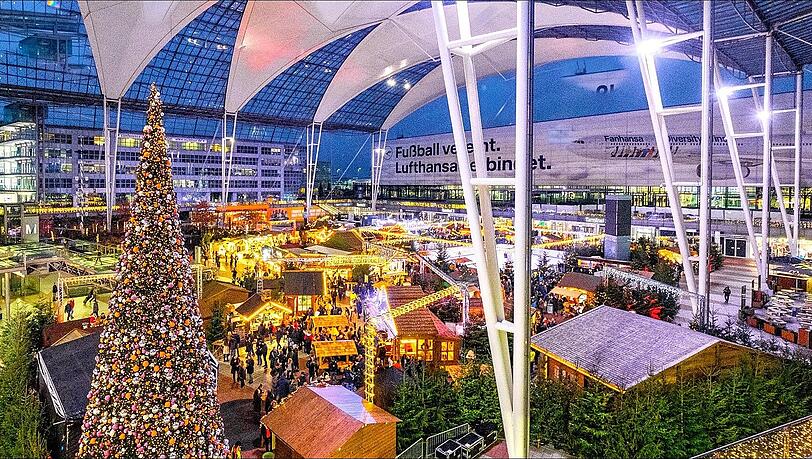 Der Weihnachts- und Wintermarkt vom 19. November bis 26. Dezember am Flughafen München.