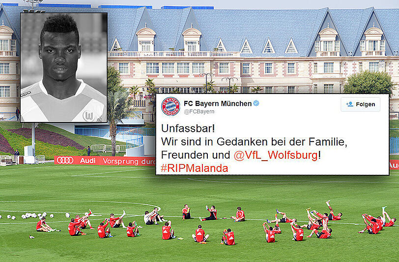 Der FC Bayern hat vor seinem Training in Katar für den tödlich verunglückten Junior Malanda eine Gedenkminute eingelegt