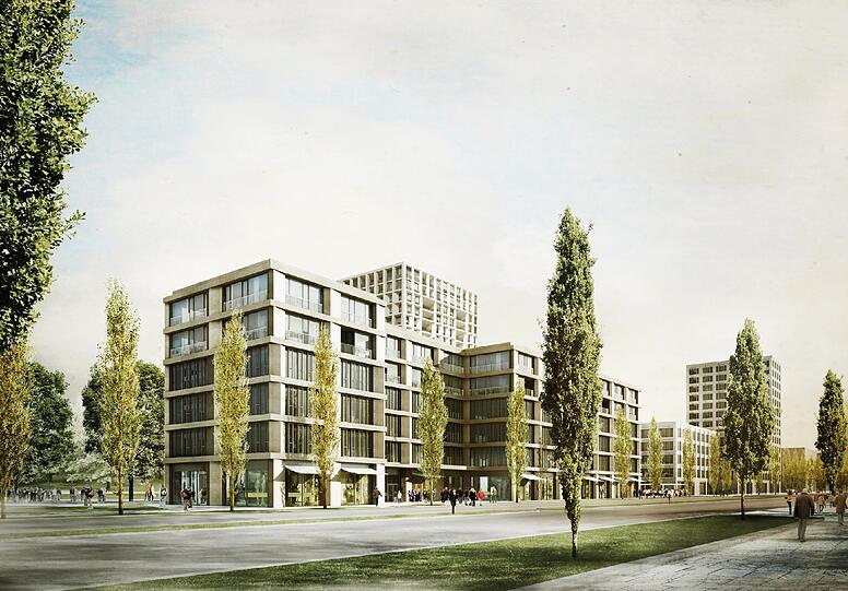So soll das neue Quartier "Schwabinger Tor" aussehen. In dieser Architektur soll ein kreatives Umfeld entstehen, versprechen die Macher des Projekts.