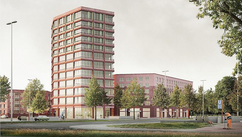 140 neue Wohnungen, ein Supermarkt und eine Kita sollen auf dem Parkplatz beim Michaelibad gebaut werden.
