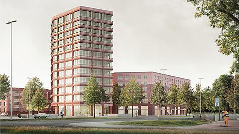 140 neue Wohnungen, ein Supermarkt und eine Kita sollen auf dem Parkplatz beim Michaelibad gebaut werden.