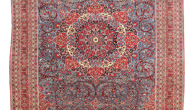 Nain - Zentralpersien, ca. 1890 - Feinste Manufakturarbeit, wahrscheinlich höfische Bestellung, 310 x 430 cm
Preis 180.000 Euro (Bagherpur, Stand 8) Nain - Zentralpersien, ca. 1890 - Feinste Manufakturarbeit, wahrscheinlich höfische Bestellung, 310 x 430 cm
Preis 180.000 Euro (Bagherpur, Stand 8)